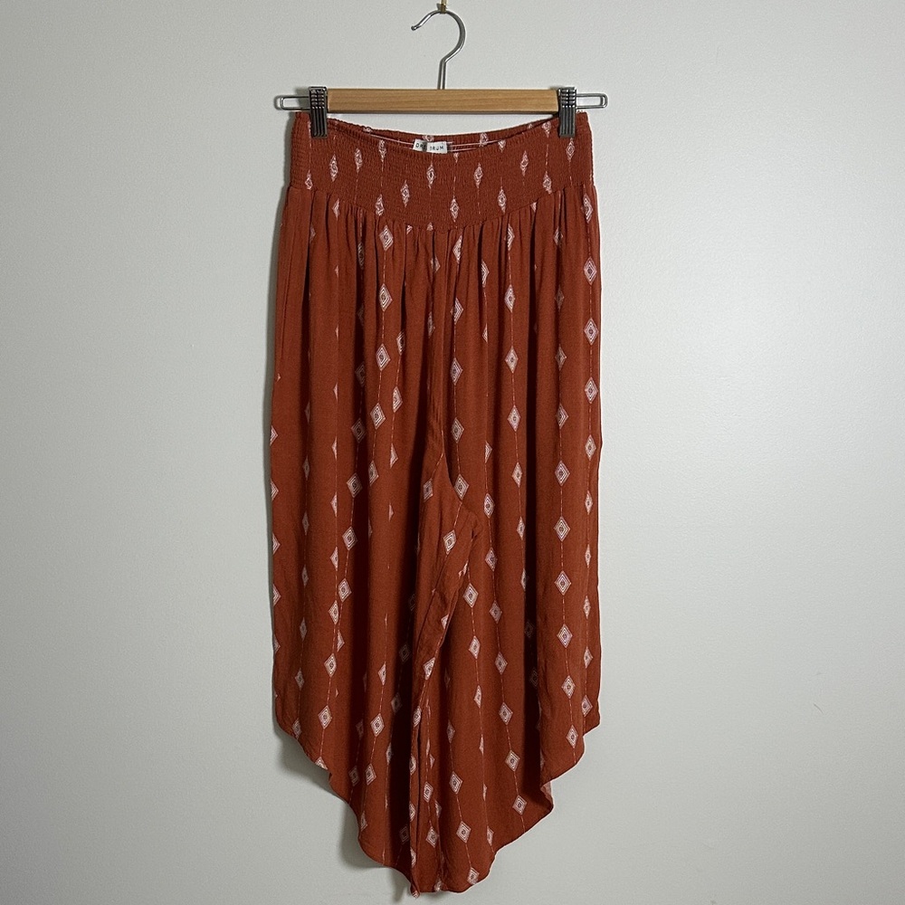 Dress Forum Los Angeles Boho Style Rust Wide Leg Pants Small - Picture 2 of 6